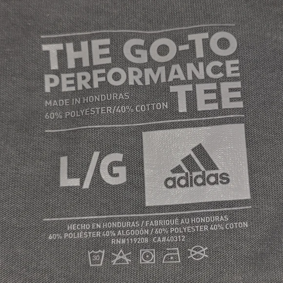 Adidas Gray Crewneck Tee with Black Logo Size Large - Picture 3 of 3